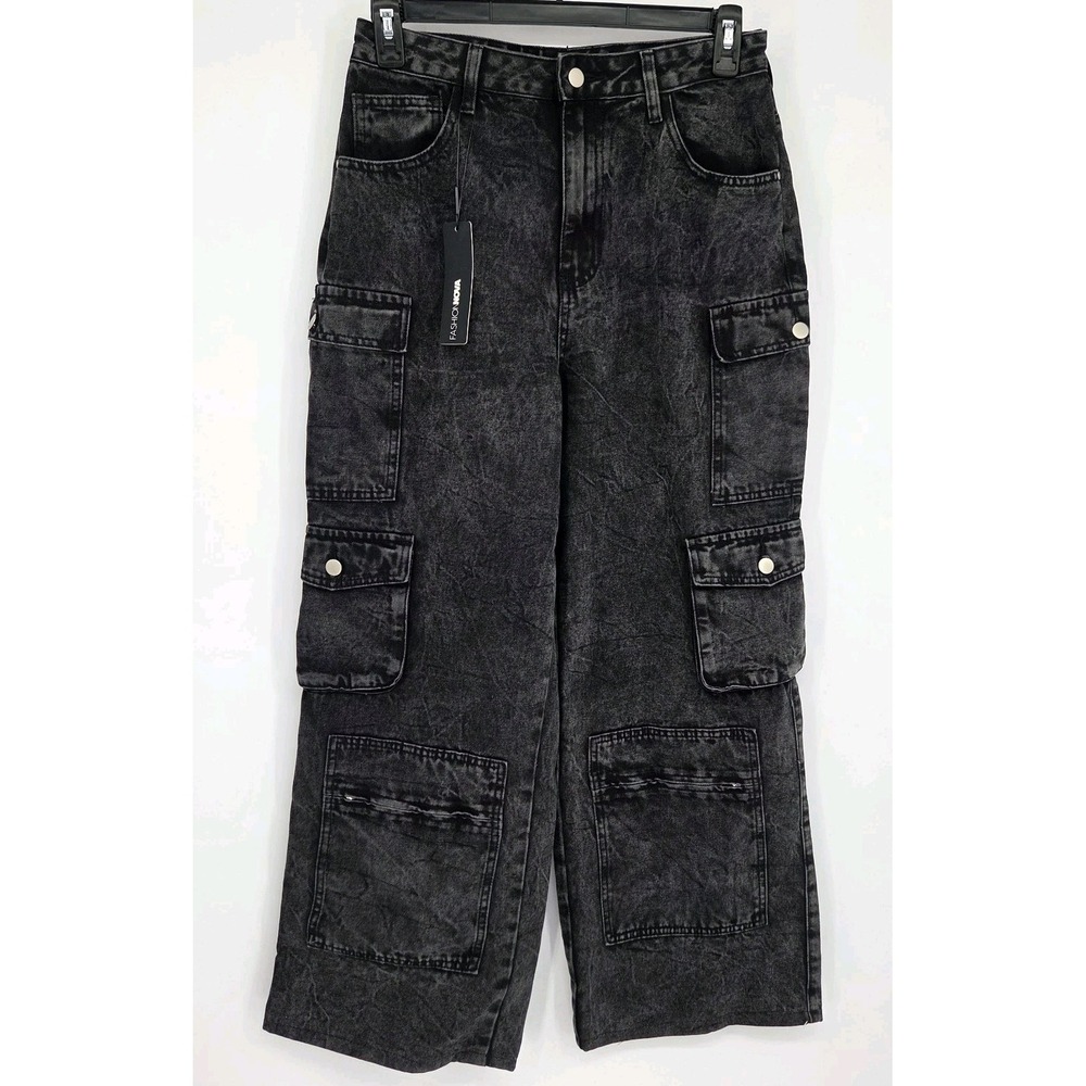 Fashion Nova Super Baggy Wide Leg Cargo Jeans 13 Hip-Hop Skater 32 x 29